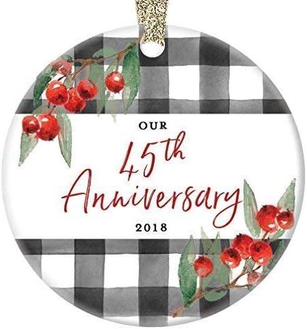 Amazon 45周年記念オーナメント 18 19 クリスマス 結婚式 記念品 装飾 カップル 妻 夫 配偶者 結婚 45年 インテリア オンライン通販