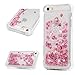 MOLLYCOOCLE iPhone 5/5s/SE Case, Liquid Bling Glitter Sparkle TPU Phone Case 3D Cute Star Flowing Floating Quicksand Silicone Soft TPU Cover for iPhone 5/5s/SE, Pink