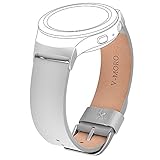 for Gear S2 Leather Band, V-MORO Soft Leather Gear S2 Sport Bands Strap Replacement Wristband with Stainless Metal Adapters for Samsung Gear S2 SM-R720/SM-R730 Smartwatch 6.7