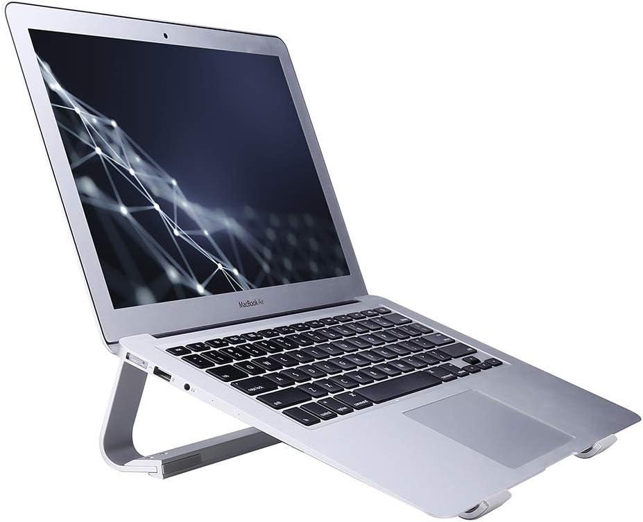 SKYZONAL Laptop Stand Aluminum Ventilated Stand Ergonomic Riser (Silver)