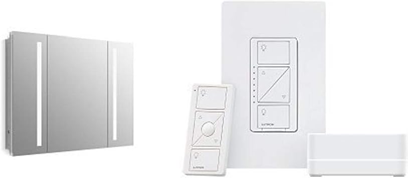 Amazon Com Kohler 99011 Tl Na Verdera Lighted Medicine Aluminum Cabinet With Lutron P Bdg Pkg1w Caseta Wireless Smart Dimmer Kit Home Improvement