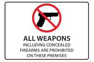 Zing Green Products 1825A Recycled Aluminum "All Weapons Prohibited" Sign, 10" Length, 7" Width,