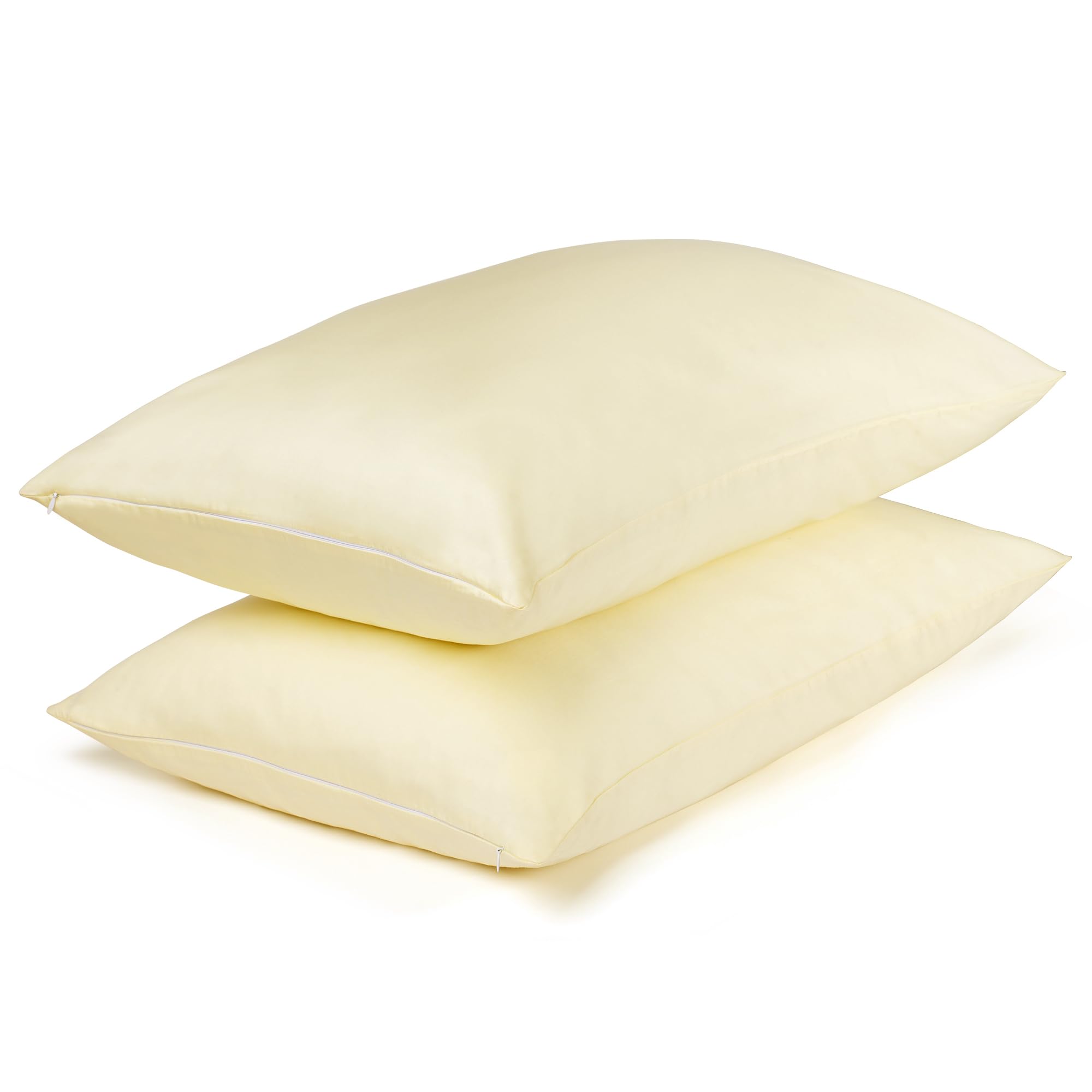 Photo 1 of Cotton Pillow Protectors/Cases Queen Size with Zipper 2 Pack Ivory Color,Cooling & Breathable Bed Pillow Protectors Set of 2 Pillow Cases Cover (Queen Size 20" x 30")