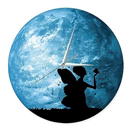 hysenm Various Pattern DIY Glow in The Darkness Clock Wall Sticker Waterproof Hanging Acrylic Clock dcor for Children Room Study Living Room Bedroom Nursery, Fairy, 30cm