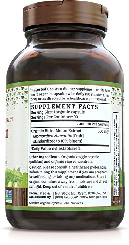 Nutrigold Organic Bitter Melon Gold, 500 Mg, 90 Organic Capsules - Thumbnail 3