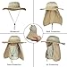 SHINE HAI Fishing Hat, Fashion Outdoor 360° Protection UPF 50+ Summer Sun Cap, with Removable Neck & Face Flap Cover, UPF 50+ Cap for Men and Women, Khaki