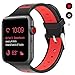 OULUOQI Apple Watch Band 42mm, Soft Breathable iWatch Band for Apple Watch Series 3 / 2 / 1, Nike+, Sport & Edition -- Black / Bright Red