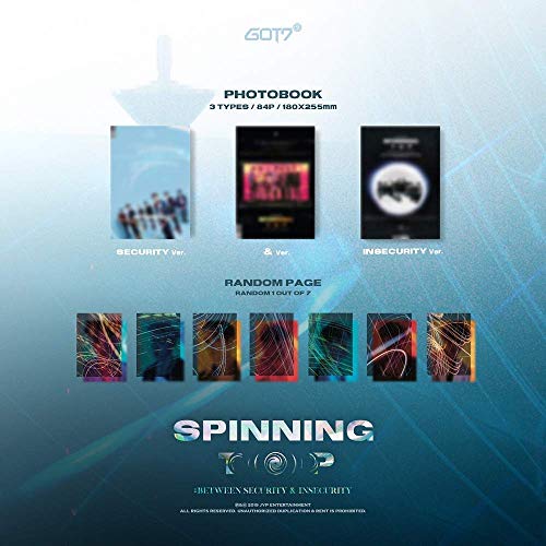 K-POP JYP GOT7 - New Comeback Album [Spinning TOP] (Random version) CD + Photocards + Photobook + Pre-Order Benefit + Folded Poster + Extra Photocards Set