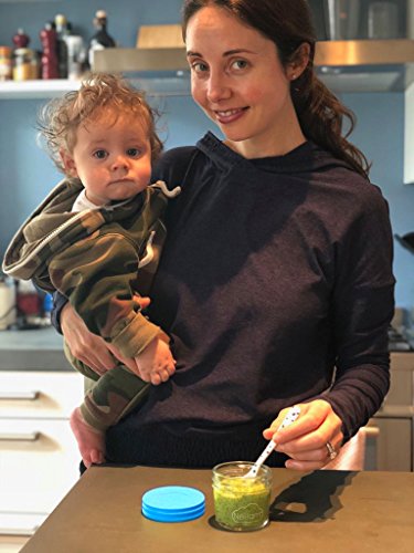 Nellam Baby Food Storage Containers - Leakproof, Airtight, Glass Jars for Freezing & Homemade Babyfood Prep - Reusable, BPA Free, 6 x 4oz Set, that is Microwave & Dishwasher Safe