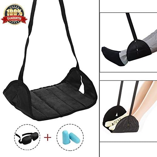 Airplane Footrest Travel Footrest Portable Adjustable Foot Hammock for Airplane Office