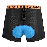 Santic Men's 3D Padded Cycling Shorts bicycle Underwear Black