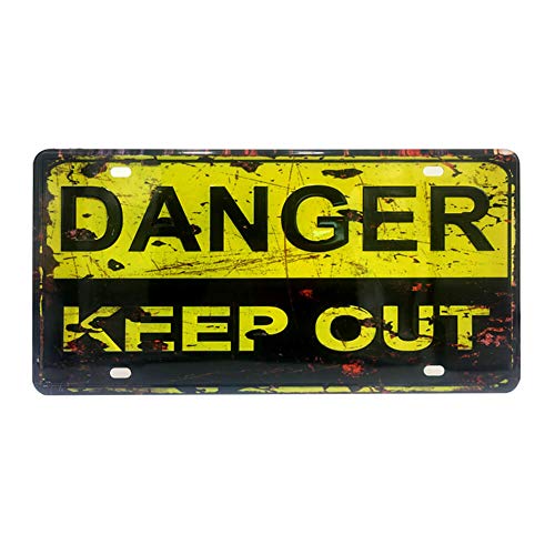 Ayiguri Vintage Feel Wall Decor Car Vehicle License Plate SPTE Souvenir Tinplate Metal Sign Poster Plaque 12 x 6 Inches (Danger Keep Out) - Thumbnail 2
