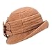Lawliet Womens 1920s Winter Wool Cap Beret Beanie Cloche Bucket Hat A299 (Camel)