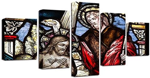 Wall Art Painting Modular Framework Poster Hd Printed Canvas 5 Panel God Father Of Christ Jesus Pictures Living Room Wall Art Home Decor
