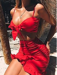 Relipop Vestido corto sin espalda con tirantes para mujer