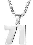 MUERDOU Number Necklace for Athletes Number Chain