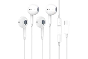 2 Pack USB C Headphones for iPhone 17/16/16e/15 Pro Max/Plus, Type C Earphones with Microphone & Volume Control HiFi Stereo E