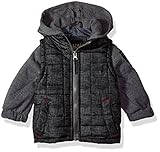 iXtreme Baby Boys Infant Tonal Print Vest W/Fleece Hood &Sleeve