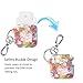 Logity Tile Mate & Tile Sport & Tile Style Case with Carabiner Keychain, Leather Skin Cover for Tile Bluetooth Tracker, Anti-Lost Design, Spring Flower