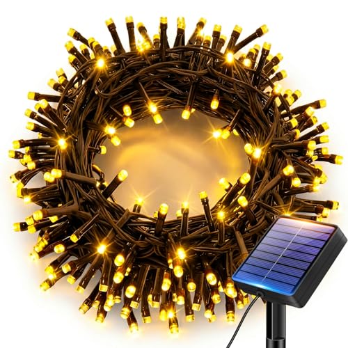 bitjam 6M 60 LED Outdoor Solar Fairy Lights, IP65 Waterproof, 8 Modes Solar String Lights, for Patio, Yard, Christmas, Wedding, Party, Warm White
