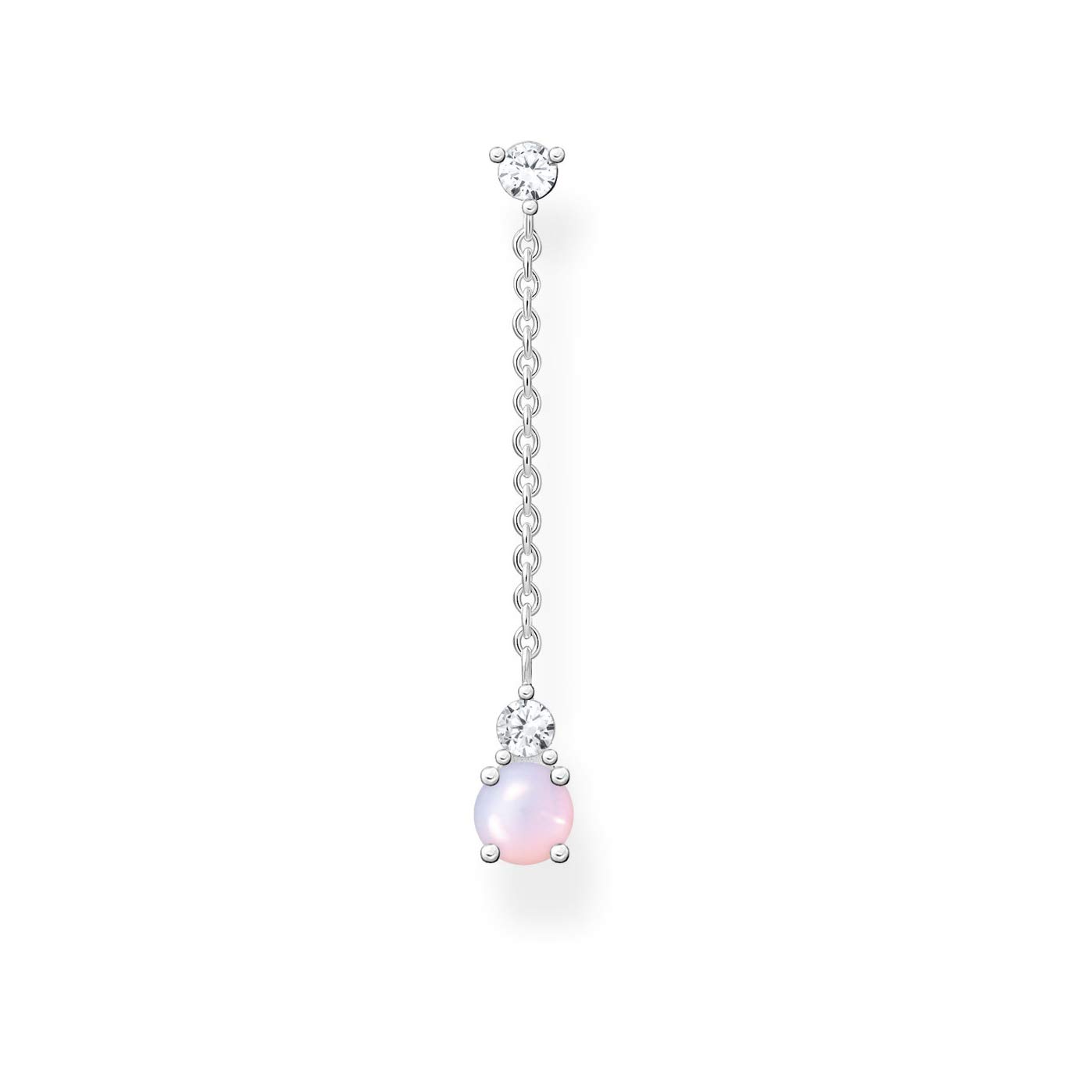 THOMAS SABO Single earring Opal-Imitation shimmering pink 925 Sterling Silver