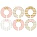 Gift Set of 6 Closet Organizer Dividers for Baby and Toddler Clothing with Pink and Gold Glitter Like Designs CDG046
