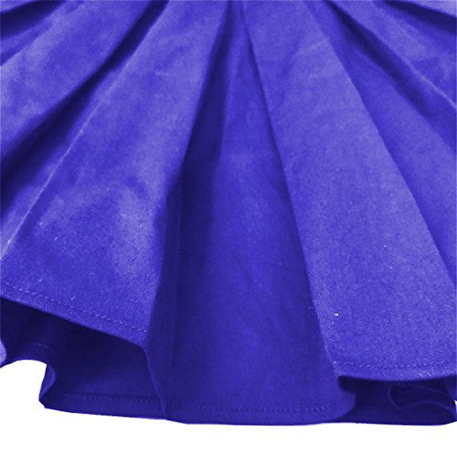 Dressever Women's Vintage A-line Printed Pleated Flared Midi Skirts Royal Blue Medium - Thumbnail 6
