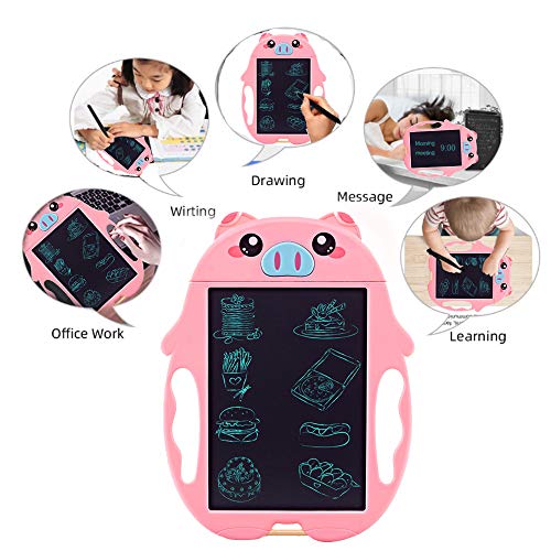 MEMOVAN LCD Doodle Board Drawing Tablet Digital Handwriting Pads for Kids, 3-6 Age Girl Educational Birthday Gifts, Portable Reusable Erasable Ewriter, Electronic Notepad for School, Office (Pink) - Thumbnail 5