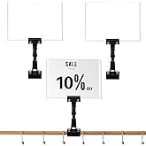 3 Sets Acrylic Sign Holders with Clips, Horizontal A5 8.26 x 5.9 Inch Acrylic Frames with 360° Rotatable & Bendable Clips, Sale Price Tags for Supermarket Clothing Stores, Retail Business