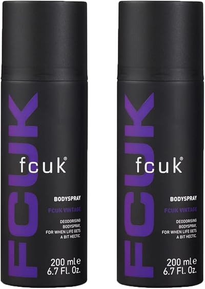 FCUK Men Deodorising Body Spray Vintage 200ml Pack of 2
