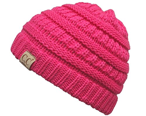 H-3847-80 Childrens (NO POM) Beanie - Candy Pink