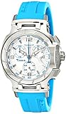 Tissot Women's T0482171701702 T-Race White Dial Blue Silicone Strap Watch