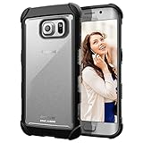 Samsung Galaxy S6 EDGE Case, Rugged/Clear Back Design With Scratch-Proof Finish (Encased® Lifetime Warranty) **New 2016 Release** (Jet Black)