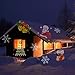 Christmas Lights, Halloween Christmas Star Outdoor Night Shower Snowflakes Projector Light Decorations 12 Slides Show LED Moving Landscape Spotlights for Holiday Christmas Decorations