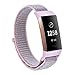 VIGOSS Nylon Bands Compatible with Fitbit Charge 3/3 SE Band Soft Breathable Nylon Sport Loop Charge3 Strap with Pink Adapters Bracelet for Fitbit Charge 3/3 SE Smartwatch 5