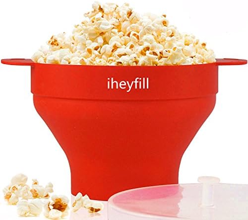 Popcorn Popper,Microwave Silicone Popcorn Maker,Collapsible Bowl with Handles