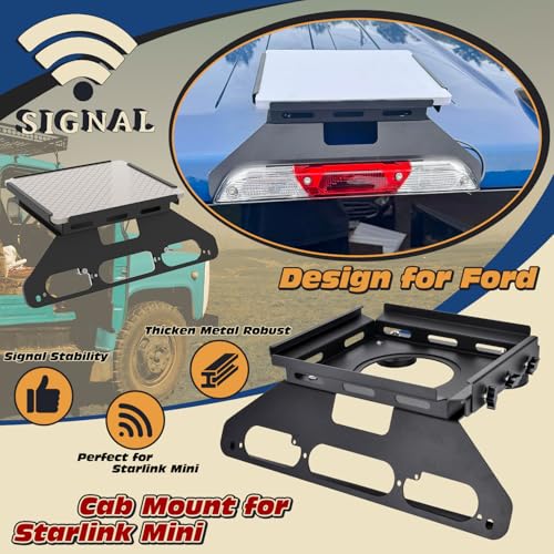 TOPOWN Truck Mount for Starlink Mini for Ford F150 for F250/F350/F450/F550 | Drill Free Cab Mount for Starlink Mini for F150 (2015+), for F250-F550 (2017+), Fits Aluminum Body (US Patent 30/008,384)
