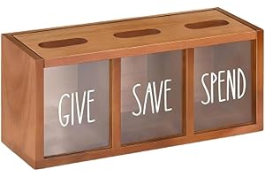 Money Box Wooden Piggy Bank, Money Coin Savings Piggy Bank Jar Box, Visualized Saving Box Boalord for Bedroom, Living Room, L