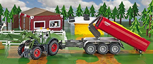 siku 6786, 3-Achs-Hakenliftfahrgestell mit Mulde, 1:32, Fernsteuerbar, Für SIKU CONTROL Fahrzeuge mit Anhängerkupplung, Metall/Kunststoff, Rot – Bild 6