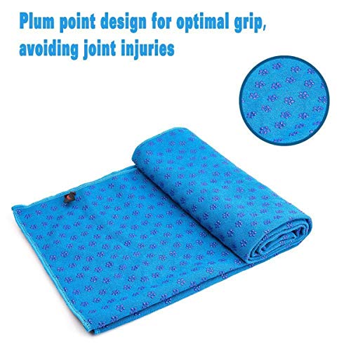 image for Leyeet Yoga Mat Towel Microfiber No-Slip Yoga Mat Cover Towels Sweat A