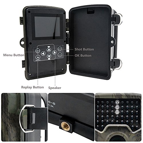 TOP-MAX 1080P 16MP Trail Camera,Digital Wildlife Hunting Game Camera -Waterproof Trail Cam with 120° PIR Sensor/No Glow Infrared Night Version/Motion Activated for Wildlife and Home Security - Thumbnail 5