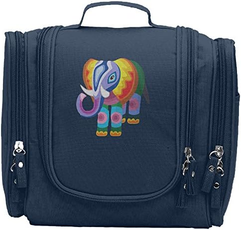 Travel Toiletry Bags Colorful Elephant Washable Bathroom Storage Hanging Cosmetic/Grooming Bag For Household Business Vacation, Multi Compartments, Waterproof Lining