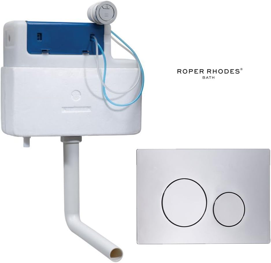 FNX Bathrooms Roper Rhodes Bottom Entry Concealed Cistern With Chrome Round Button