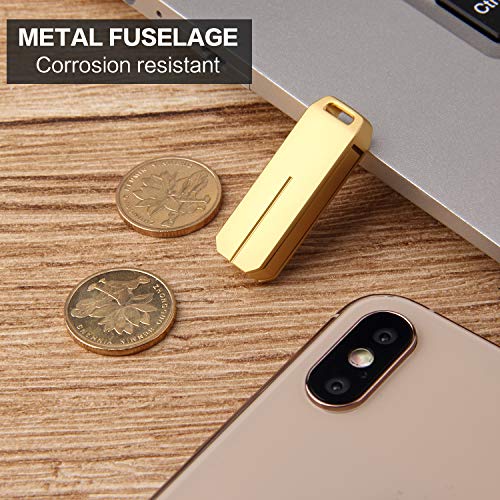 UPSTONE 128GB USB 3.0 Flash Drives Pen Drive Memory Stick Thumb Drive USB Drives (128GB Gold)