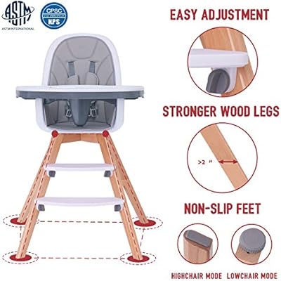 baby high chair wooden legs