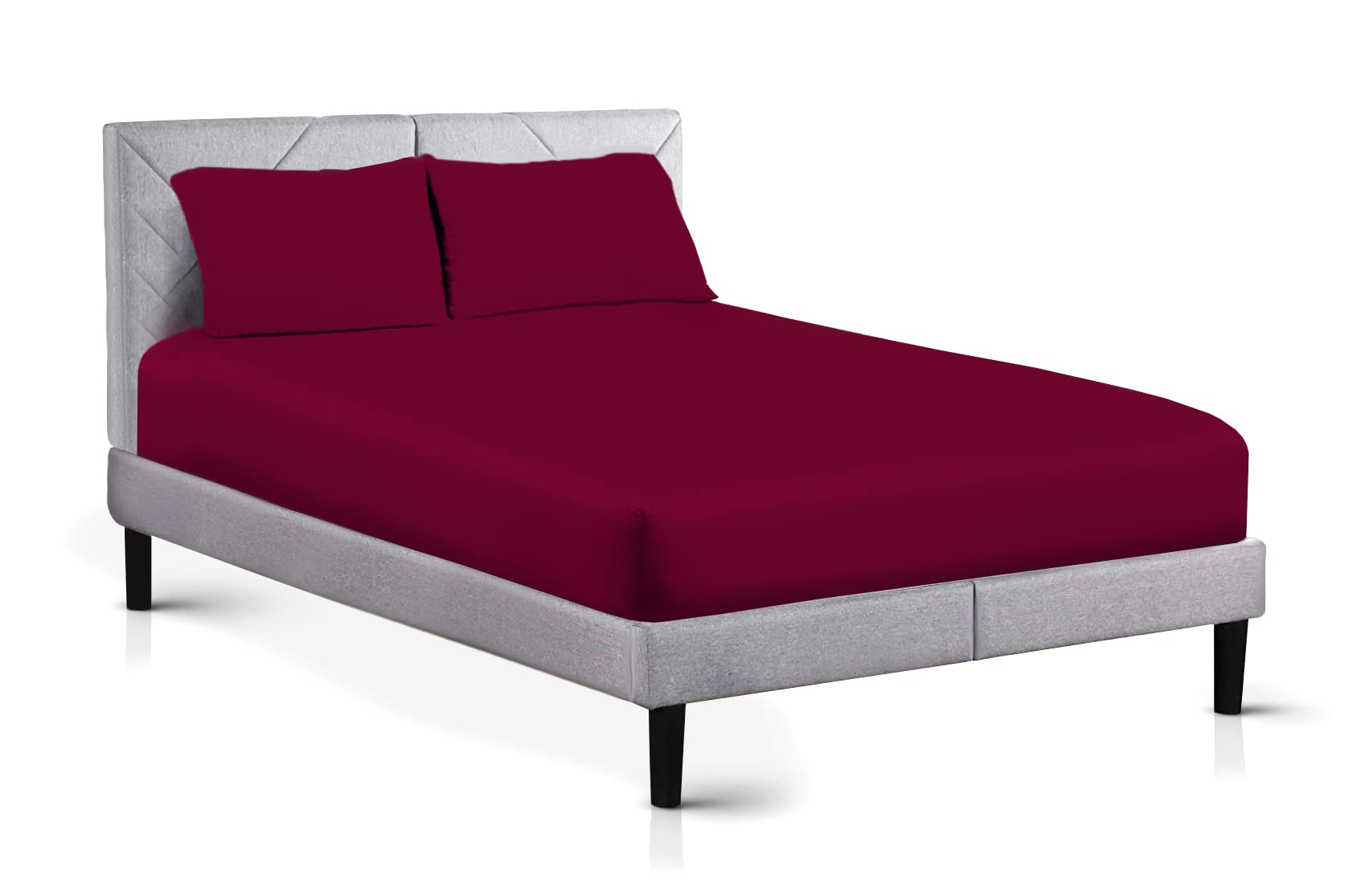 AATH COLLECTION Egyptian Cotton Fitted Sheet 23 CM Deep, 200 Thread Count Single, Double, King, Super King Fitted Bed Sheets, Soft & Fade Resistant (Super King, Burgundy)