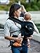Mo+m Ergonomic Baby Carrier (Black) - Soft Structured Sling w/ Mesh Cooling Vent, Hood & Pockets