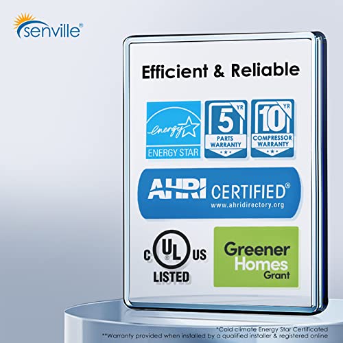 Senville 4 Ton Central Air Conditioner Heat Pump Split System, 48,000 BTU, Inverter, Variable Speed, 10KW AUX, 208/230V
