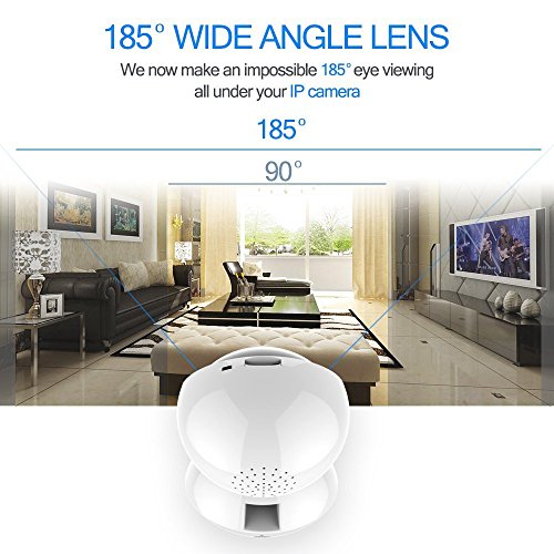 WiFi IP Camera - 180 Degree 1080P Full View Wireless Home Security Surveillance System Night Vision Remote Baby Monitor Pet Dome Cameras Infrared IR-Cut Motion Detection for iOS Android - Thumbnail 7