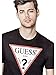 GUESS Men's Stefan Logo Crew Tee, Jet Black, Large